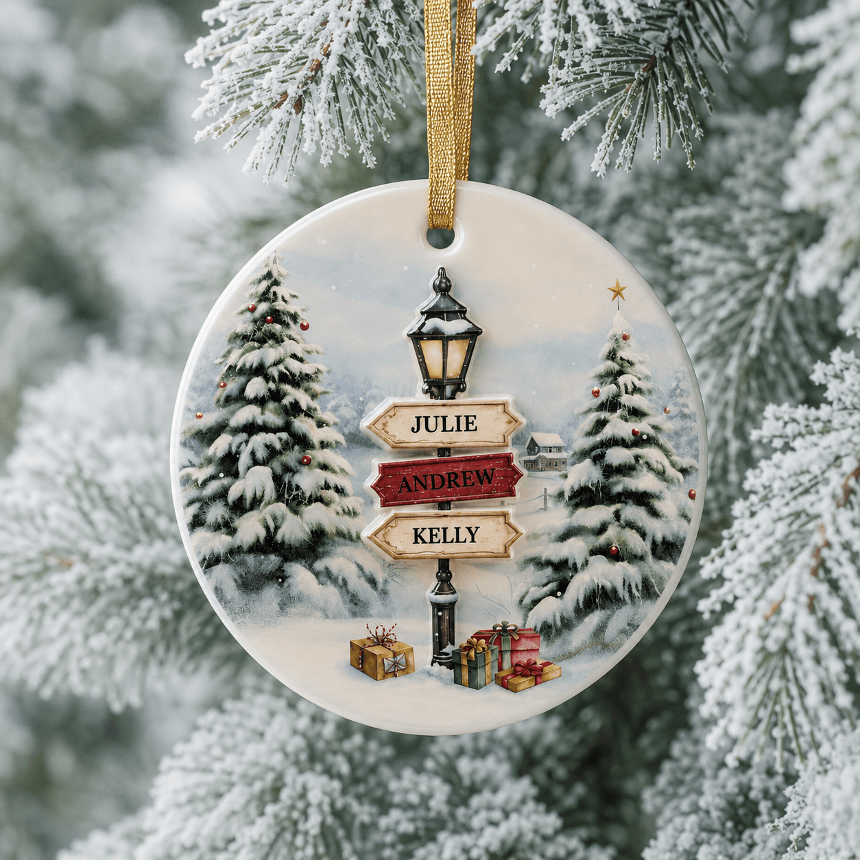 Personalized Family Christmas Ornament 2026, Custom Names Signpost, Christmas Tree Decor, Family Keepsake, Holiday Home Decoration