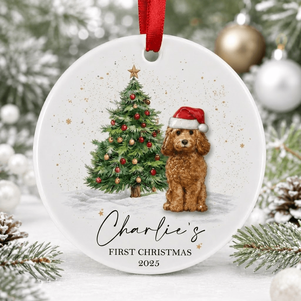 Personalized Pet First Christmas 2 Layer Ornament 2026, Custom Pet Christmas Ornament, Puppy First Christmas Keepsake, Dog Lover Gift