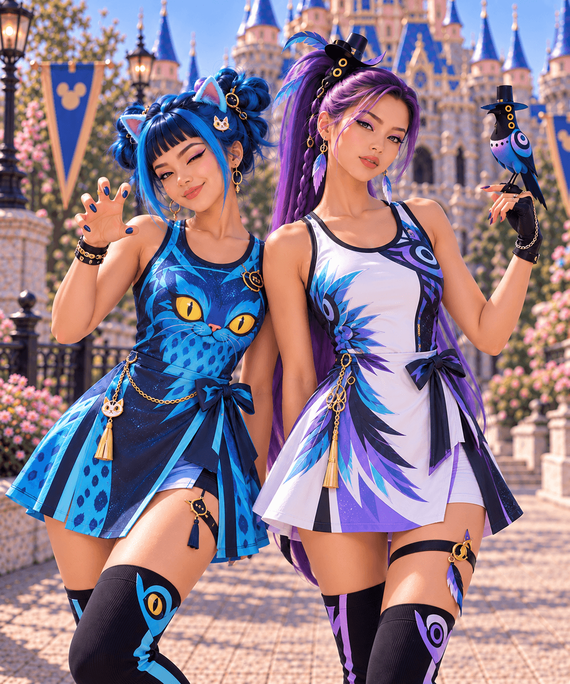 Derpy & Sussie Costume Tennis Dress, Demon Boy Band Halloween Costume, Matching Halloween Demon Party Dress, Hunter Style Costume
